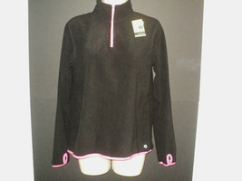 NEW Xersion Fleece Top Women&#39;s Plus 18 1/2 XL X-Tech , Black 7&quot; Zip Long Sleeves - $20.86