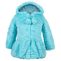 American Widgeon Girls Hooded Faux Fur Jacket Coat Aqua Blue  Sz  4t   - £18.68 GBP