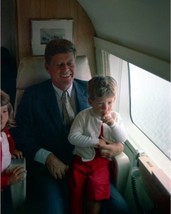 President John F. Kennedy aboard helicopter with JFK Jr. New 8x10 Photo - $8.81