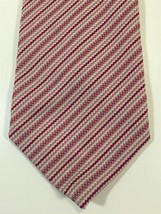 Vintage Alfie Ltd. Polyester Tie - Red And White Striped Pattern - £11.82 GBP