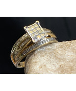 10K Yellow Gold Diamond Ring Sz 7.25 Fine Jewelry 4.21g - £312.86 GBP