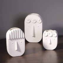 MIAJO Face Vase Set of 3, Cute Room Decor Aesthetic, Unique Vases for Flowers, W - £11.98 GBP+