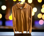 NWT Goodfellow &amp; Co Men&#39;s MEDIUM Long Sleeve Collared Polo Shirt Gold Mu... - $16.82