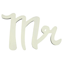 Unfinished Wooden Word &quot;Mr&quot; Shape Cutout DIY Craft 6 Inches - £14.33 GBP