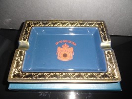 Gold and Blue Ceramic Cigar Ashtray Measures 9" L x 6.75" W NIB image 3