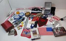 Junk Drawer Lot Military Patches - Pens - Waterford Crystal - Metal Items &amp; More - £31.62 GBP