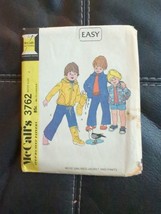 Vintage Uncut McCalls 3762 Kids 4 Sewing Pattern 1973 Boys Unlined Jacke... - £7.60 GBP