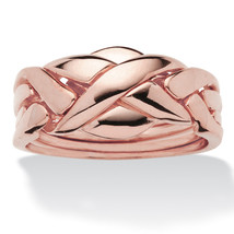 PalmBeach Jewelry Commitment Symbol 14k Rose Gold-Plated Puzzle Ring - £31.63 GBP