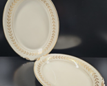 2 Pc Syracuse China Jefferson Oval Platters Set Vintage Gold Laurel Dish... - $56.30