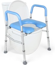 Raised Toilet Seat Riser With Handles, Adjustable Height Toilet Safety Frame, - £67.97 GBP