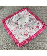 Parents Choice Elephant Pink Satin Fleece Floral Lovey Security Blanket - £11.87 GBP
