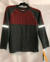 MTA Sport Active Long-sleeve Shirt Boys Sz M 8 Maroon &amp; Gray Brand New Fast Dri - £7.69 GBP