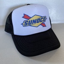 Vintage Sunoco Hat NASCAR Race Fuel Trucker Hat snapback Black Cap Unworn - $14.96