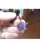 (an-dra-4) Chinese Dragon with wings PURPLE carving Pendant NECKLACE gem... - $10.56 CAD