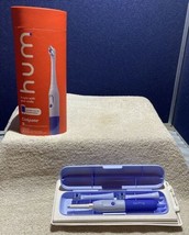 Colgate Hum Smart Sonic Battery Toothbrush W/2 Refill Heads &amp; Travel Case Blue - £10.90 GBP