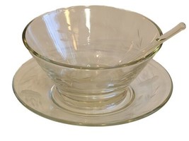 Princess House Crystal Heritage 3-PIECE Condiment Set - Bowl, Plate, She... - £13.23 GBP