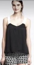 Banana Republic Black Grosgrain Straps Lined Blouse Top Tank Size Med NWT - £30.36 GBP