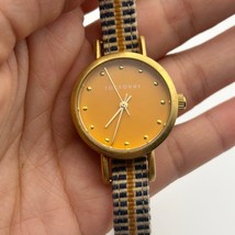 Tokyo Bay Gold Tone Orange Dial 28mm Women’s Watch Working New Battery - $17.92