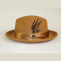 Men Bruno Capelo Dress Hat Australian Wool Crushable Fedora Giovani Un103 Camel image 4