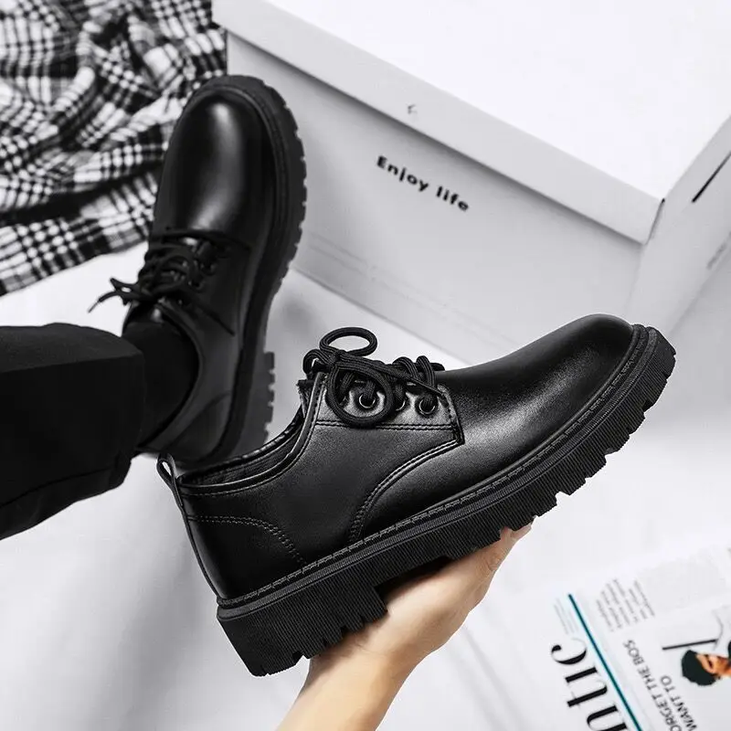 New Men Leather Platform Oxfords Slip on Flats Soft Breathable Walking Office Sn - £39.42 GBP