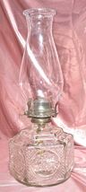 Antique Embossed Glass Oil Lamp with Chimney  Working Kerosene Farmhouse... - $39.95