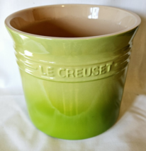 Le Creuset Kiwi Green Utensil Crock 6&quot; H x 6.75&quot; W 2.75 QT Retired - £46.37 GBP