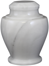 Carpel Antique White Marble Adult Funeral Cremation Urn, 220 Cubic Inches - £205.64 GBP