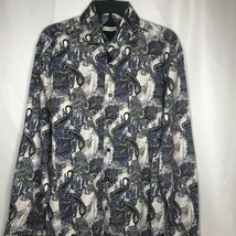 Bespoke Shirt Size XL Casual Dress Button Front 100% Cotton Mens Floral ... - £12.65 GBP