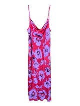 Iris Setlakwe satin cowl neck slip dress in Pink Floral - size 8 - $301.95