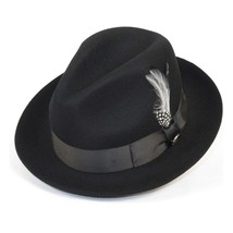 Men Bruno Capelo Fedora Hat Wool 100% Fine Australian Wool Marco MC940 Black image 2