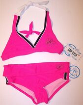NWT Amy Byer Girl&#39;s 2 Pc. Hot Pink Hibiscus Bikini Swimsuit, Size 14, $30 - $293.03 MXN