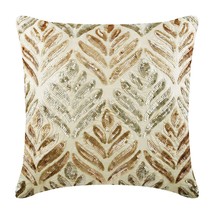 Ivory Throw Pillow Covers 16&quot;x16&quot; Silk, Ageing Copper Foil - £34.26 GBP+