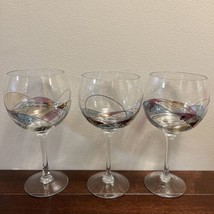 SET (3) Romanian Milano Mosaic Stained Glass Balloon Wine Glasses - £37.45 GBP