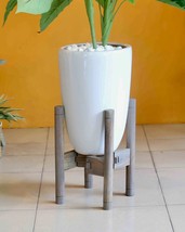 Adjustable Wooden Plant Stand, Acacia wood Pot Holder, Pot &amp; Plant NOT I... - $744.71 MXN