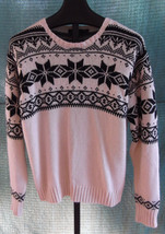NWT Polo Ralph Lauren Cream &amp; Black Cotton Angora Cashmere Ski Sweater S... - $98.99