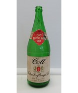 Cott Extra Dry Ginger Ale Label Green Glass Soda Bottle Quart Vtg Manche... - £8.41 GBP