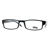 Negro Gafas Lentes Transparentes Clásico Rectangular Marco Primavera Bisagra - £8.91 GBP