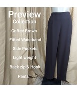 Preview brown fitted waist back zip / hook closing dress pants size 14 - $14.00