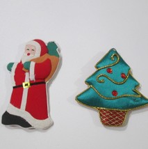Christmas Fabric Magnet Lot Tree Bell Santa Stocking Poinsettia Vintage ... - $27.70