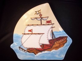 Pottery Barn Kids Jolly Roger Pirate melamine plate ship shaped - £4.99 GBP