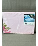 Vintage Stevens Twin Flat Sheet Pink Floral Cotton Percale NOS NIP USA MCM - $32.26 CAD
