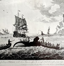 Whaling Lancing After Harpooning 1926 Nautical Antique Print Whale Hunti... - $35.14 CAD