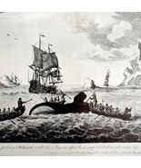 Whaling Lancing After Harpooning 1926 Nautical Antique Print Whale Hunti... - $460.08 MXN