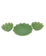 Vintage Jadeite Lotus Dish &amp; 2 Bowls - $86.01 CAD