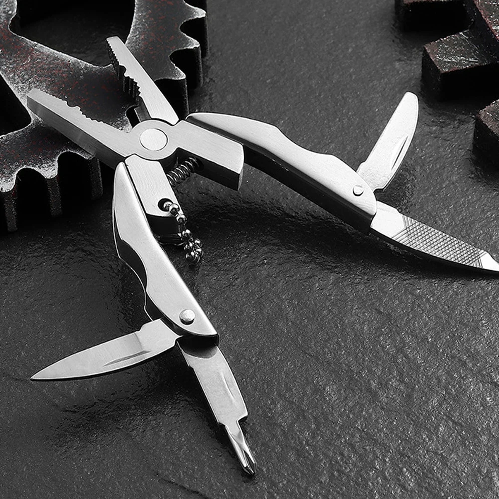 Mini Stainless Steel Multitool Portable Folding Pliers Knife Screwdriver - £11.86 GBP