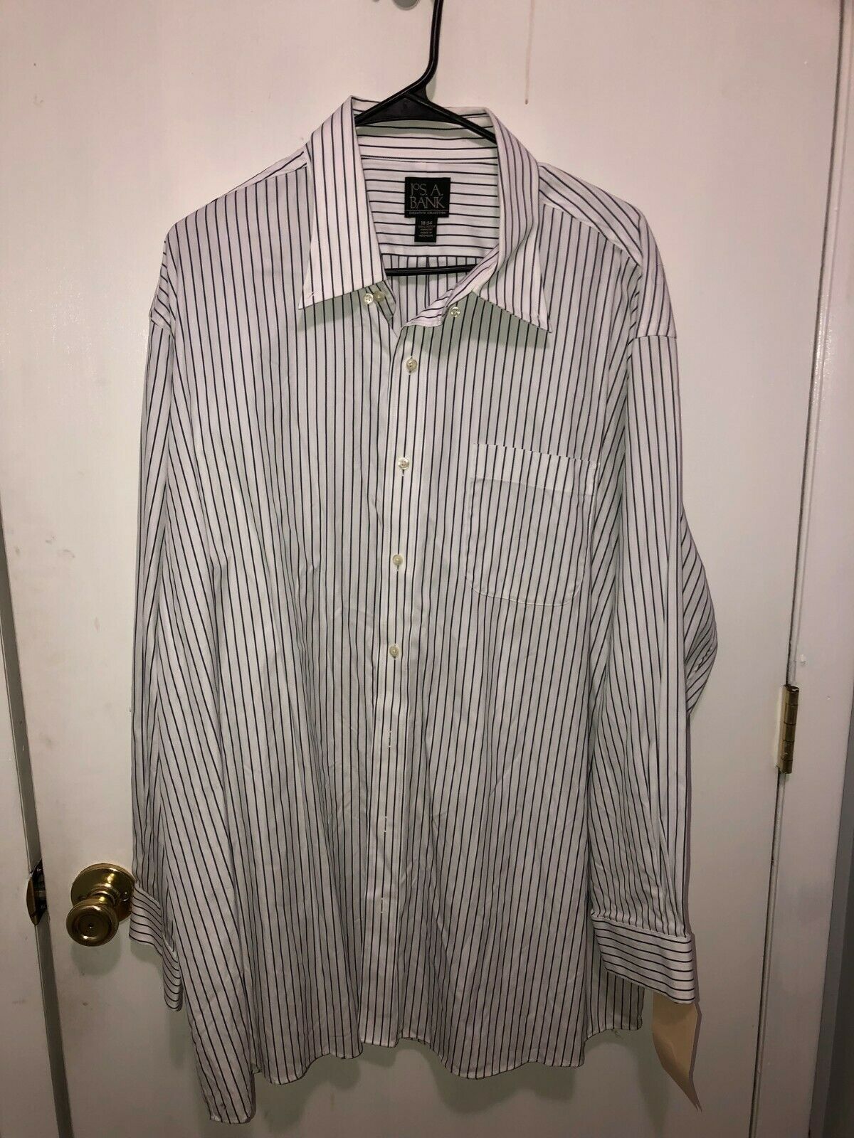 Jos. A Bank Executive Collection SZ 18 34 Men&#39;s Striped Shirt 100% Cotton - $11.87