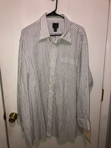 Jos. A Bank Executive Collection SZ 18 34 Men&#39;s Striped Shirt 100% Cotton - £9.33 GBP