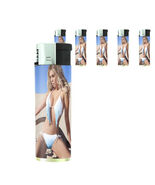French Pin Up Girls D5 Lighters Set of 5 Electronic Refillable Butane - $290.12 MXN