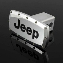 Brand New Jeep Silver Tow Hitch Cover Plug Cap 2&#39; Trailer Receiver Engra... - £39.32 GBP
