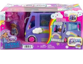 Barbie Extra Mini Minis Tour Bus Vehicle Playset with Doll Dress Imperfect  Box - £26.58 GBP